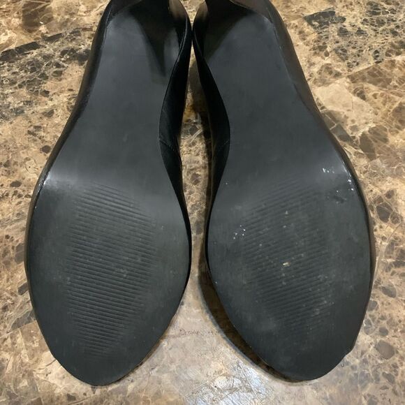 rsvp Spencer Leather Peep-toe Pumps Black SZ 10W